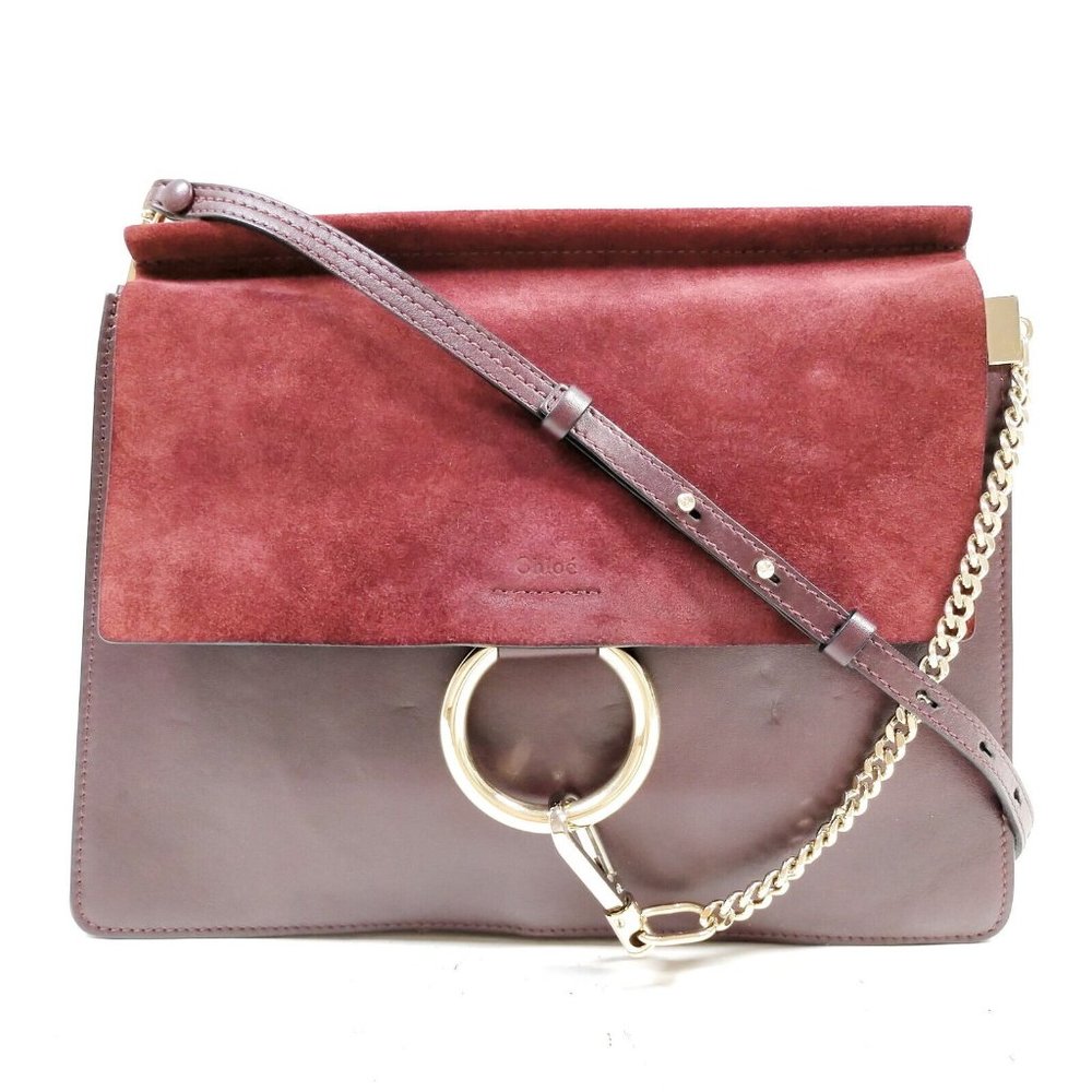 Chloe Clutch Bag Bordeaux Leather